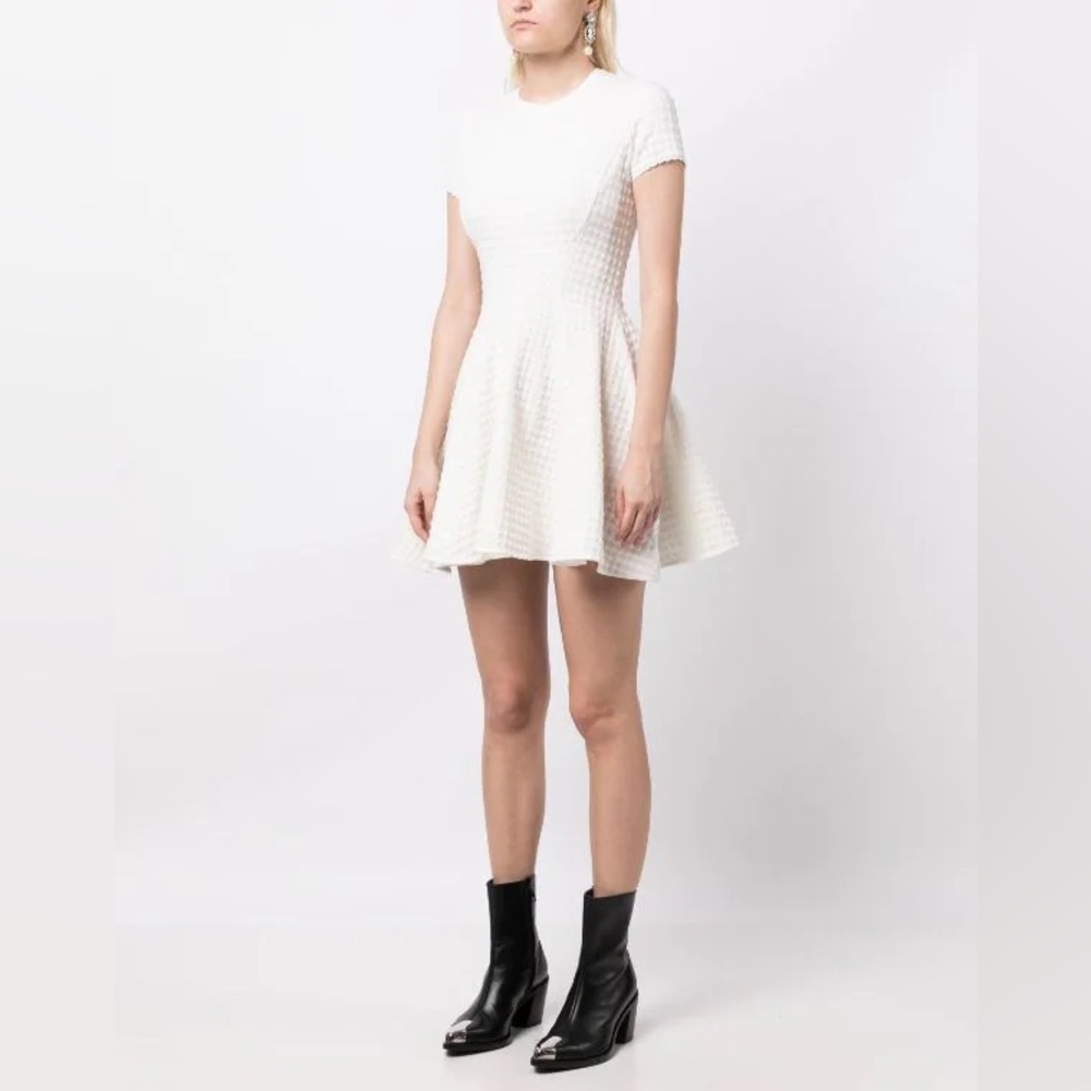 Miu Miu A-Line Mini Dress in Cream